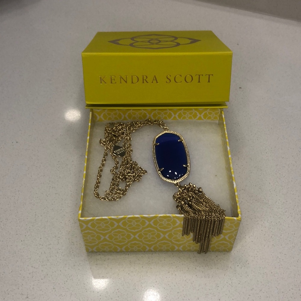 Kendra Scott Rayne Necklace In Navy Cat's Eye